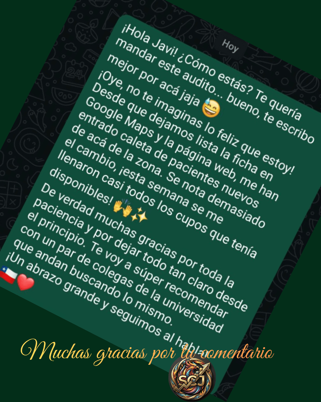 Mensaje de cliente satisfecho 1